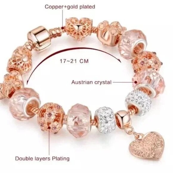 Rose Gold Charm Bracelet - Picture 2 of 6